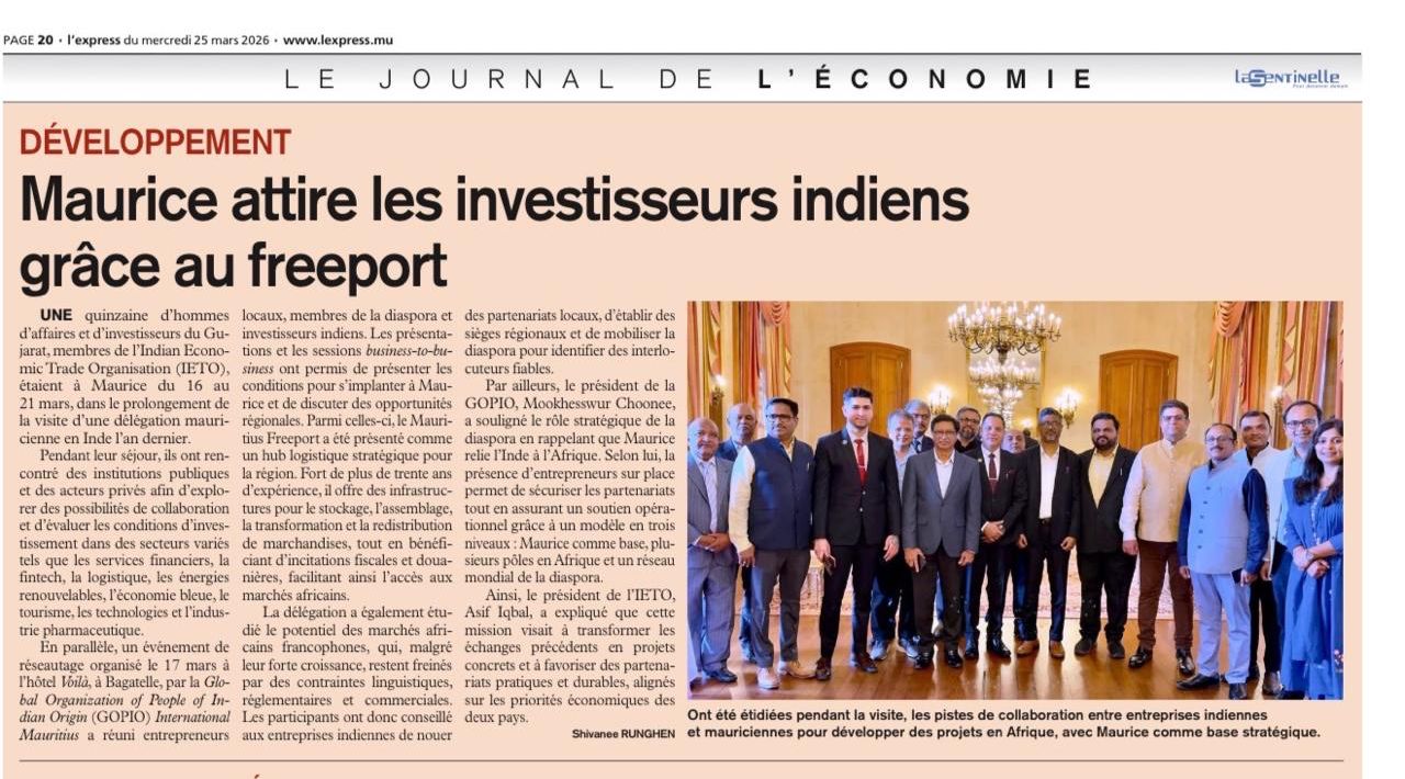Maurice attire les investisseurs indiens grâce au freeport